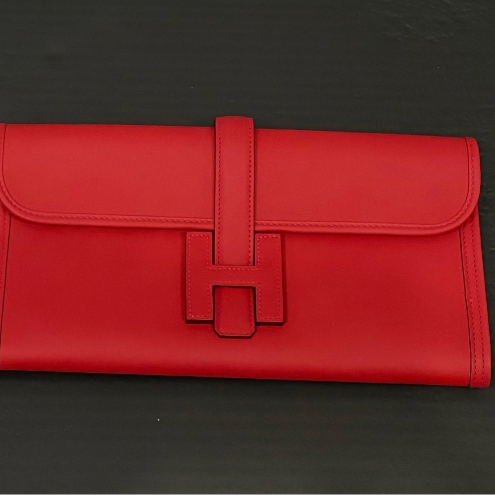 Hermes Jige Elan 29 Rouge Tomate Clutch
